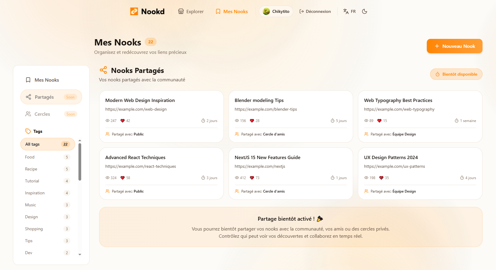 Explore and share nooks